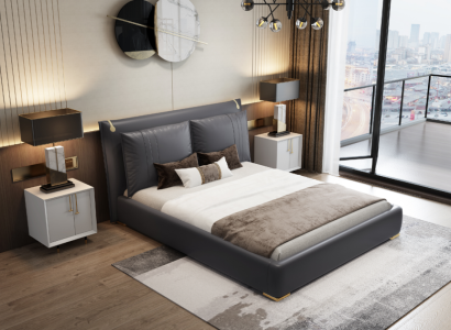 Luxury Bed Beds Modern Double bed Gray Bed Frame Bedroom new
